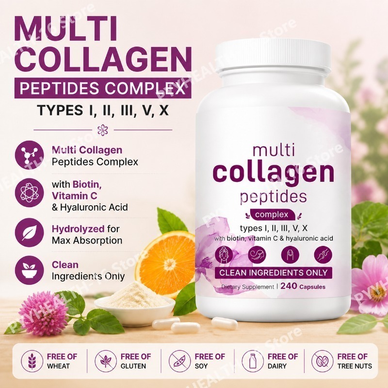 Vitamin C Powder - Cápsulas de Multi Colágeno com Biotina,