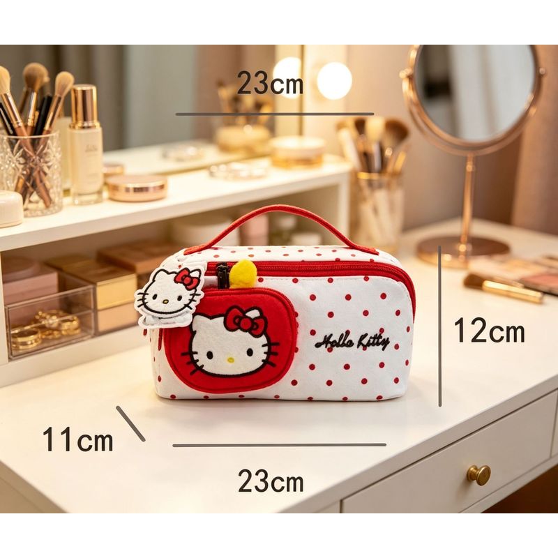 Skincare D'Alba - Bolsa Organizadora de Maquiagem Hello Kitty