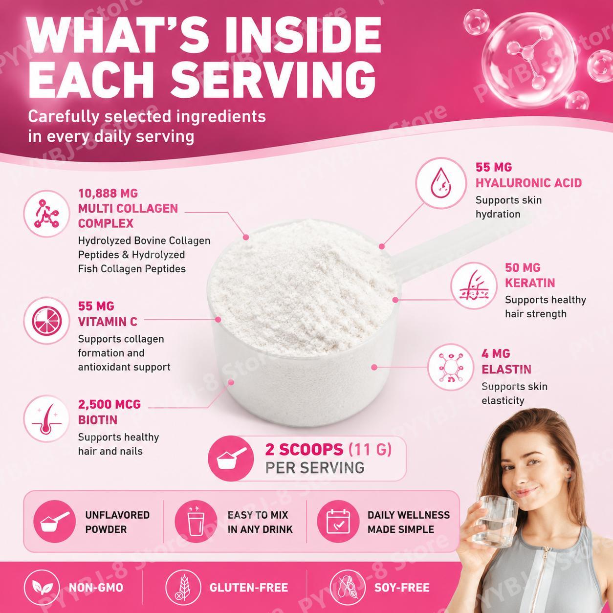 Pó de Peptídeos de Colágeno Mú - Vitamin C Powder avaliação e preço