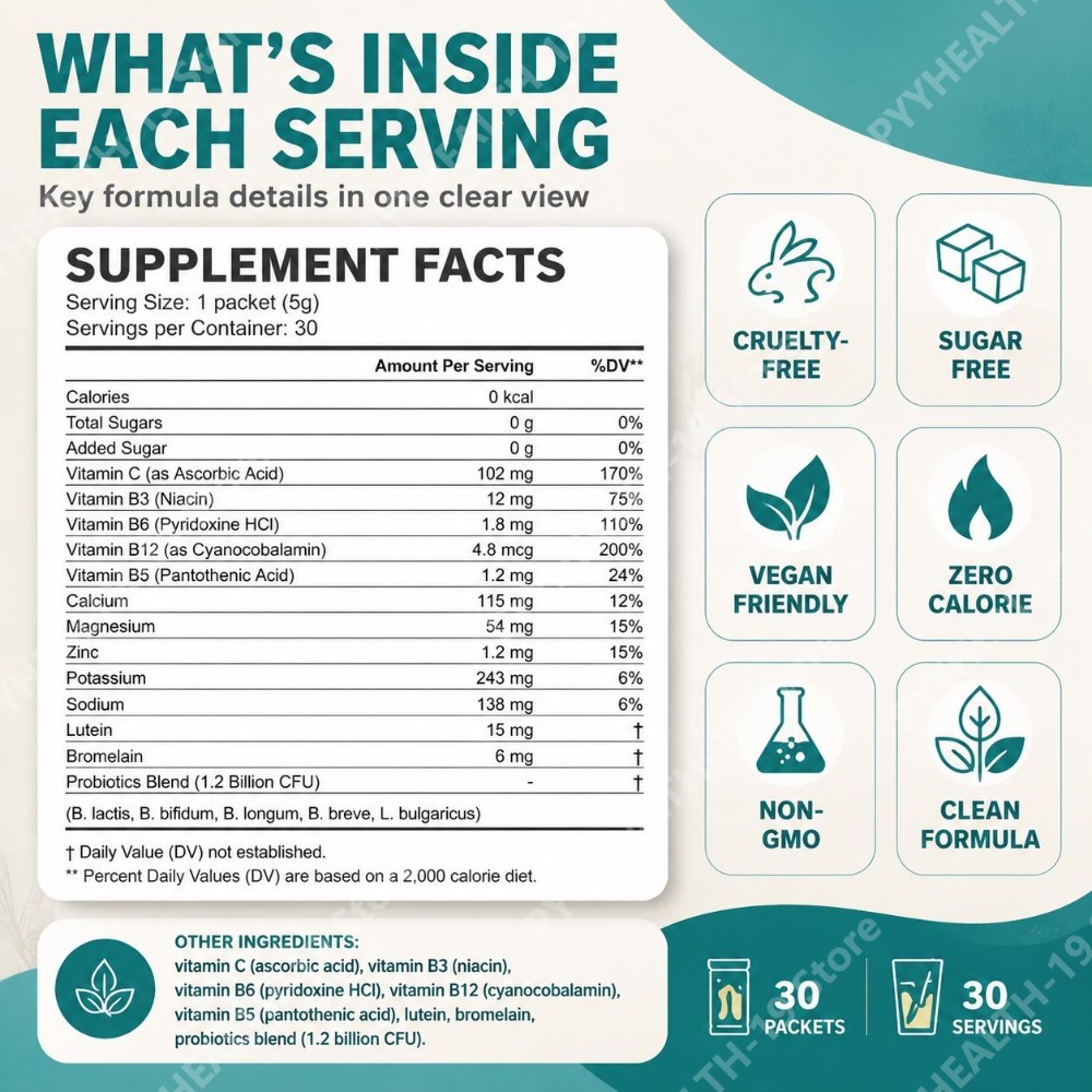 Pacotes de Pó de Mistura Eletr - Vitamin C Powder avaliação e preço